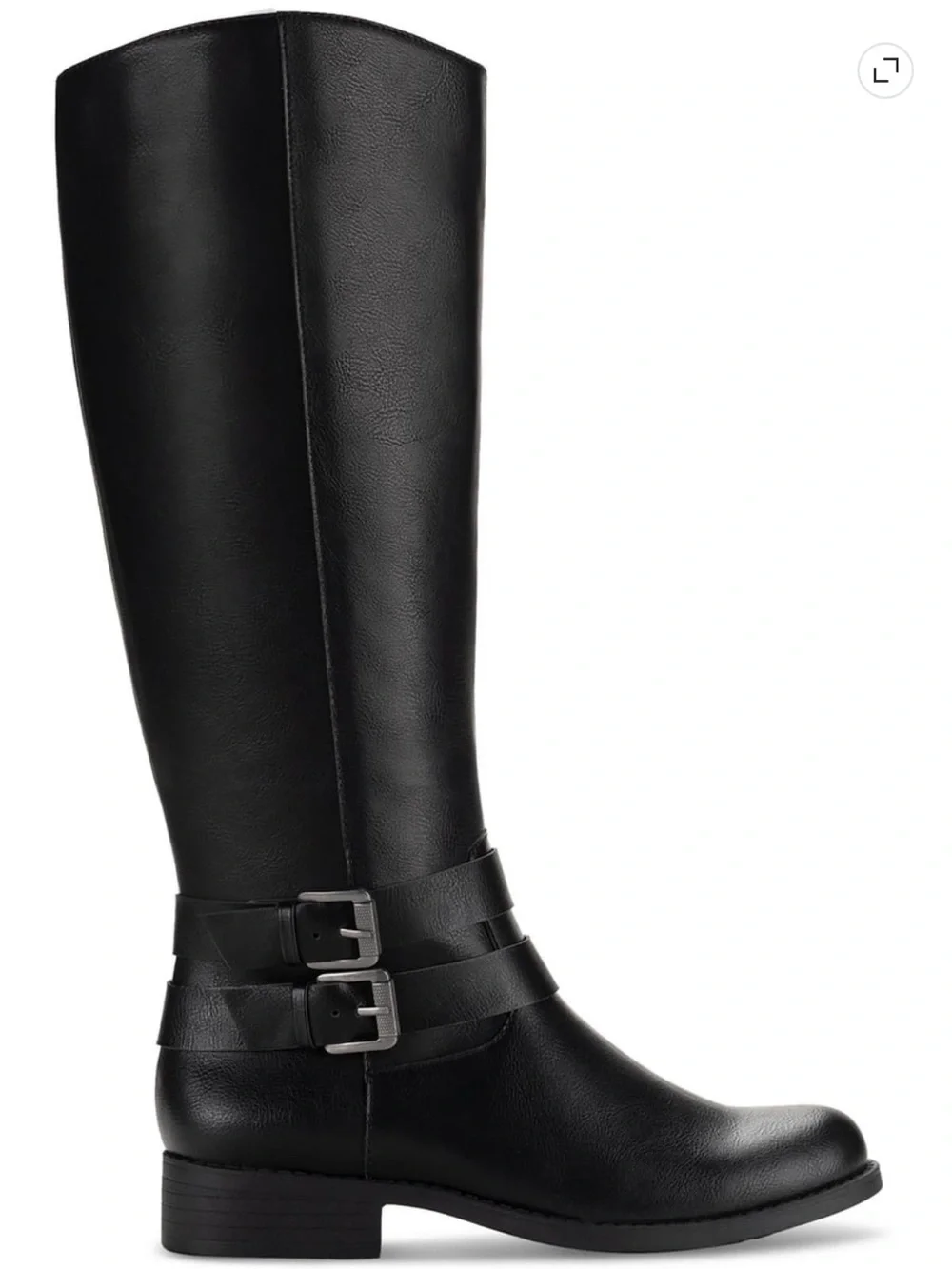 Style & Co. Maliaa Wide Calf Riding Boots Knee High Block Heel Black Sz 8